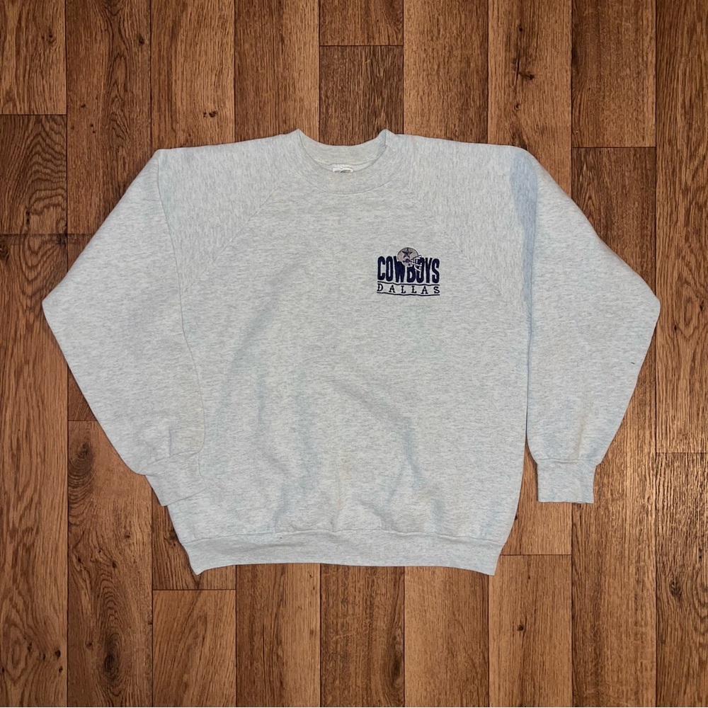 Fruit of the Loom Light Gray Cowboys Crewneck Sweater